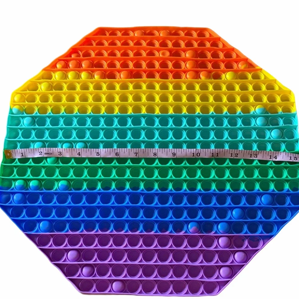 Rainbow Pop It Fidget Toy - HUGE | 15.5”x15.5” | EUC